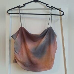 Dynamite Multicolor Mesh Crop Top